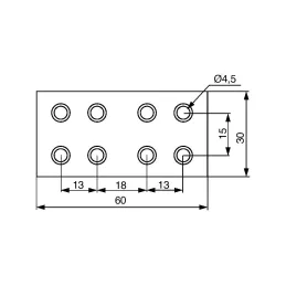 Spojna ploča 60 x 30 mm / Bijeli cink