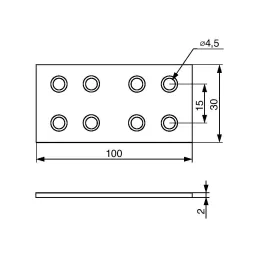 Spojni lim 100 x 30 mm / Bijeli cink