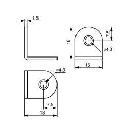 Kutni spojni lim 15 x 15 mm - 10 kom / Bijeli cink
