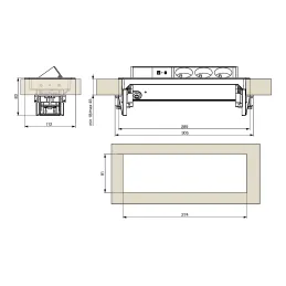 Izlazna električna utičnica LUNAR FRENCH 3x230V + USB punjenje A-C / Nehrđajući čelik
