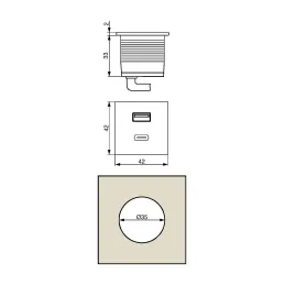 Električna utičnica USB punjač VersaPick / Crna mat