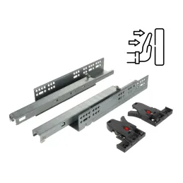 Skriveni potpuni izvlakač LUXON za otvaranje bez ručki PUSH s 2D hvataljkama / 35kg