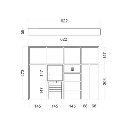 Organizator za nakit za ladicu ormara ELEGANTO / Antracit