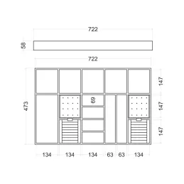 Organizator za nakit za ladicu ormara ELEGANTO / Antracit