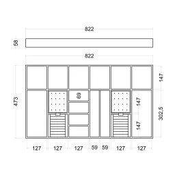 Organizator za nakit za ladicu ormara ELEGANTO / Antracit