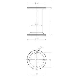 Namještajna nožica MOLEN / Crna mat