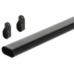 Set ovalna vješalica 1 m s držačima 2 kom / Crna mat