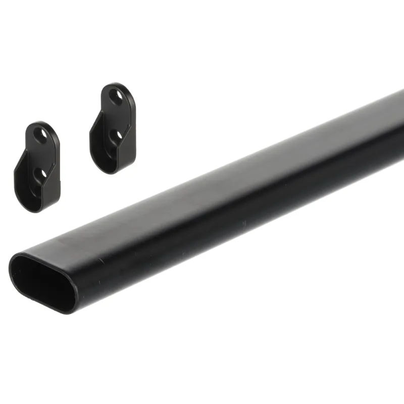 Set ovalna vješalica 1 m s držačima 2 kom / Crna mat