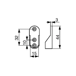 Set ovalna vješalica 1m s 2 držača / Sjajni krom