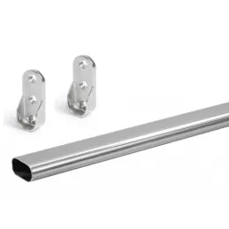 Set ovalna vješalica 1m s 2 držača / Sjajni krom