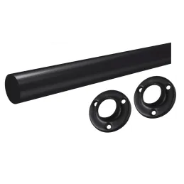 Set okrugla vješalica 1m s 2 držača / Crna mat