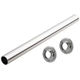 Set okrugla vješalica 1 m s 2 držača / Sjajni krom