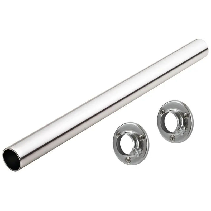 Set okrugla vješalica 1 m s 2 držača / Sjajni krom