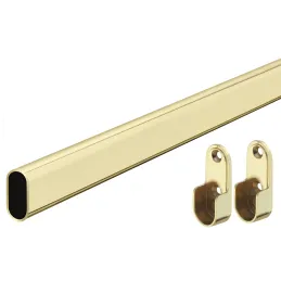 Set ovalna vješalica 1,25m s držačima 2kom / Zlatna sjajna