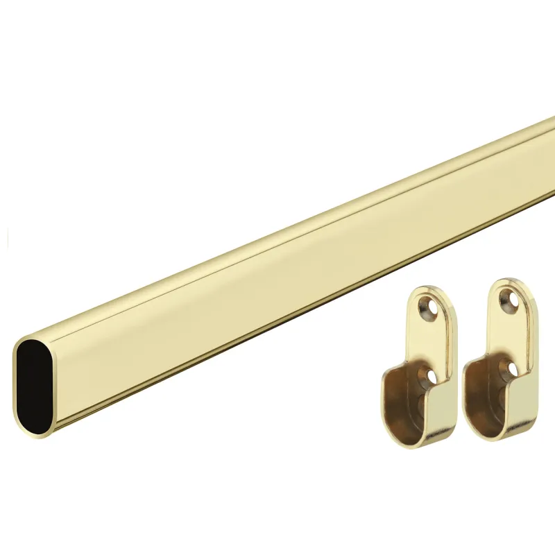 Set ovalna vješalica 1,25m s držačima 2kom / Zlatna sjajna