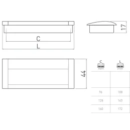 Ugradbena ručka WALDO / Crna mat