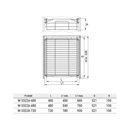 Izvlačna košara YANA 150 mm Siva / Klizne vodilice s prigušivačem