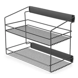 Izvlačna dvostruka polica za ormar s ublaživačem / Antracit