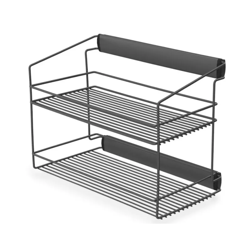 Izvlačna dvostruka polica za ormar s ublaživačem / Antracit