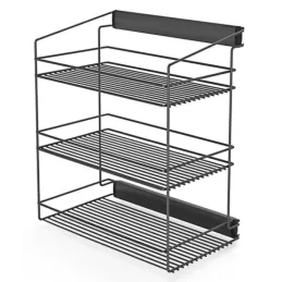 Izvlačna troslojna polica za ormar s ublaživačem / Antracit