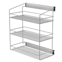 Izvlačna polica s tri razine za ormar s ublaživačem / Siva