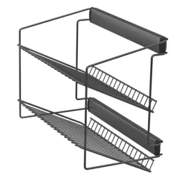 Izvlačna dvostruka polica za cipele s prigušivačem / Antracit