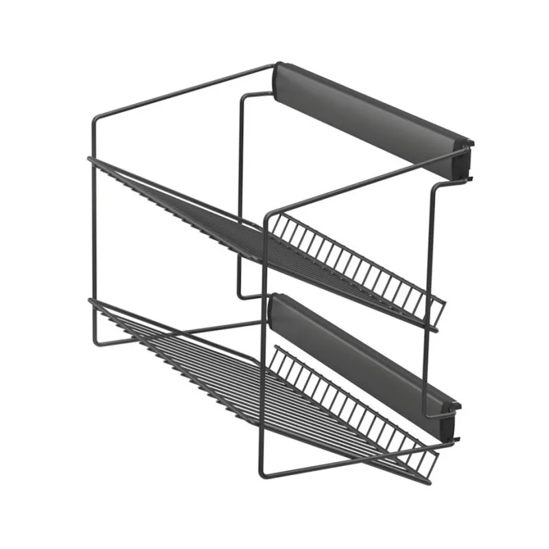 Izvlačna dvostruka polica za cipele s prigušivačem / Antracit