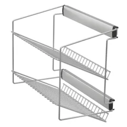 Izvlačna dvostruka polica za cipele s ublaživačem / Siva