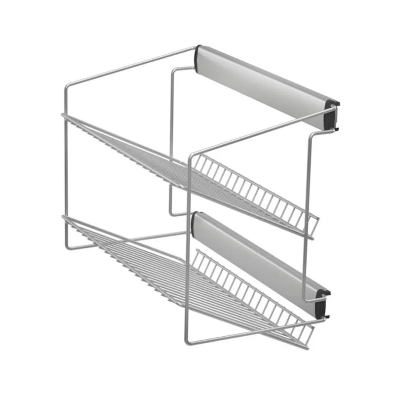 Izvlačna dvostruka polica za cipele s ublaživačem / Siva