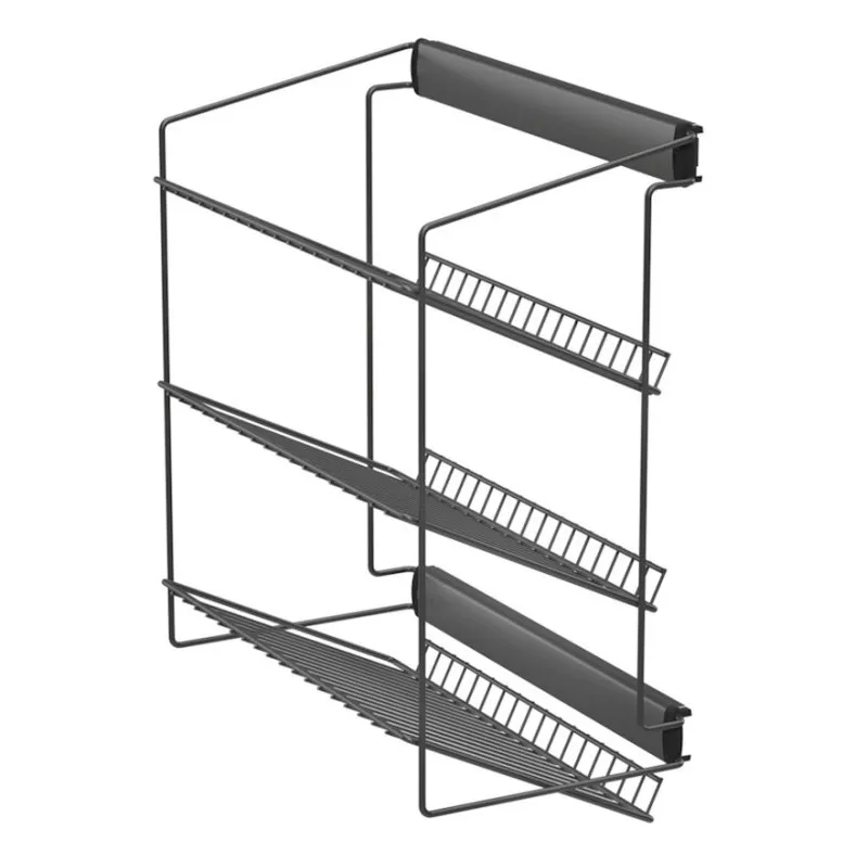 Izvlačna trostruka polica za cipele s ublaživačem / Antracit