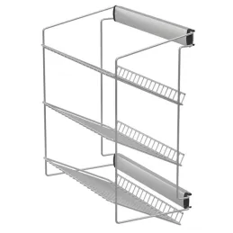 Izvlačna trostruka polica za cipele s ublaživačem / Siva