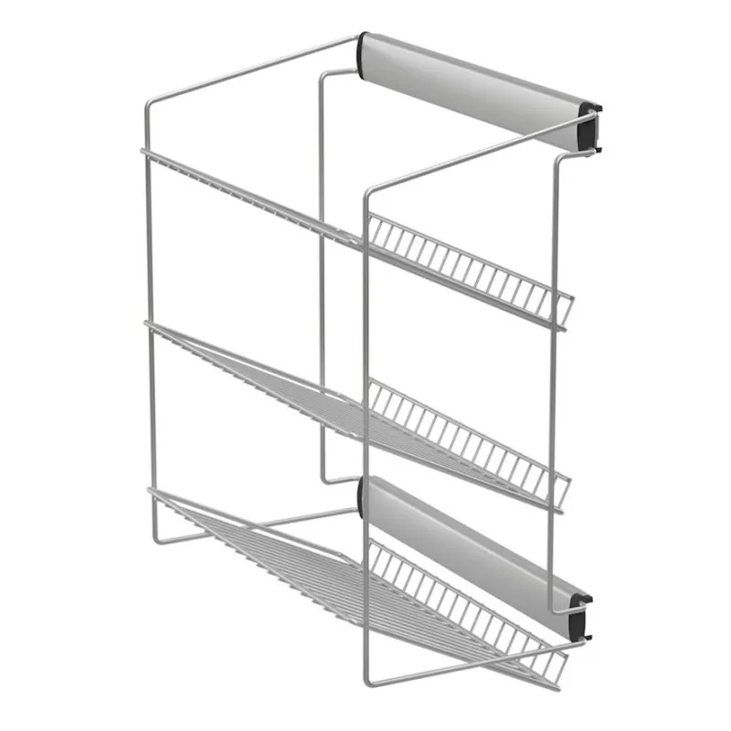 Izvlačna trostruka polica za cipele s ublaživačem / Siva