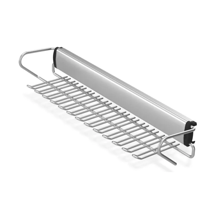 Izvlačna vješalica za kravate 500 mm s amortizacijom / Srebrna