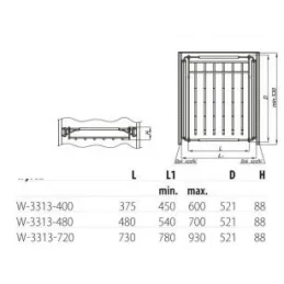 Izvlačna rešetka za hlače YANA Antracit / Ležajni izvlačni sustav s ublaživačem