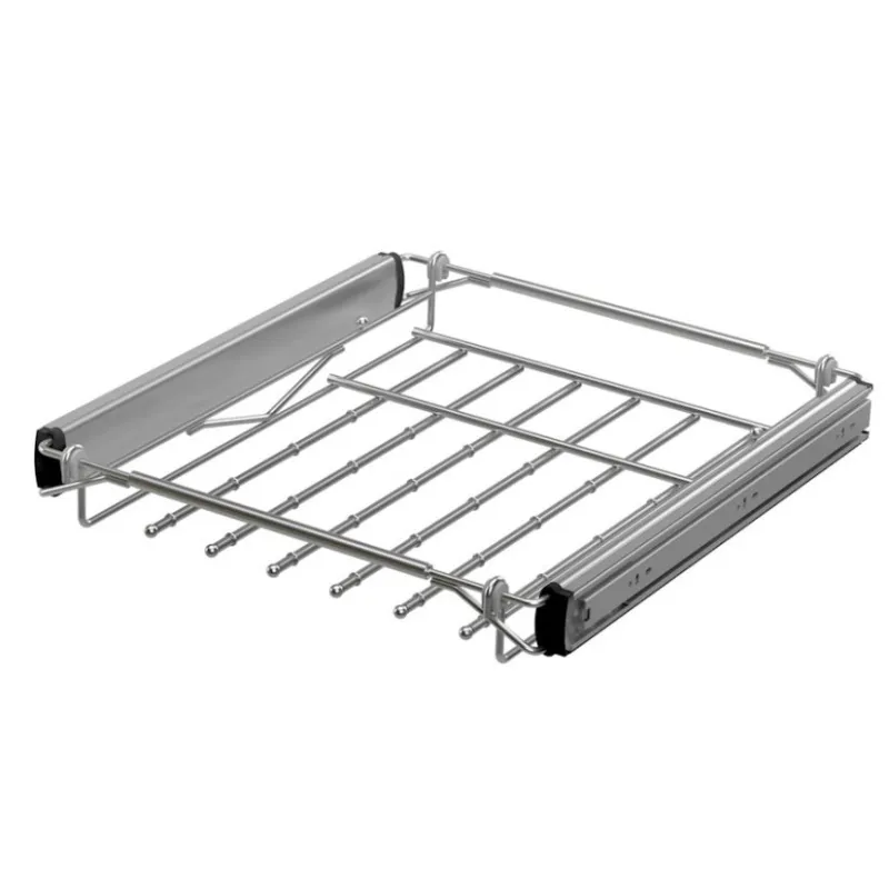 Izvlačna rešetka za hlače YANA Srebrna / Klizni ležajevi s ublaživačem