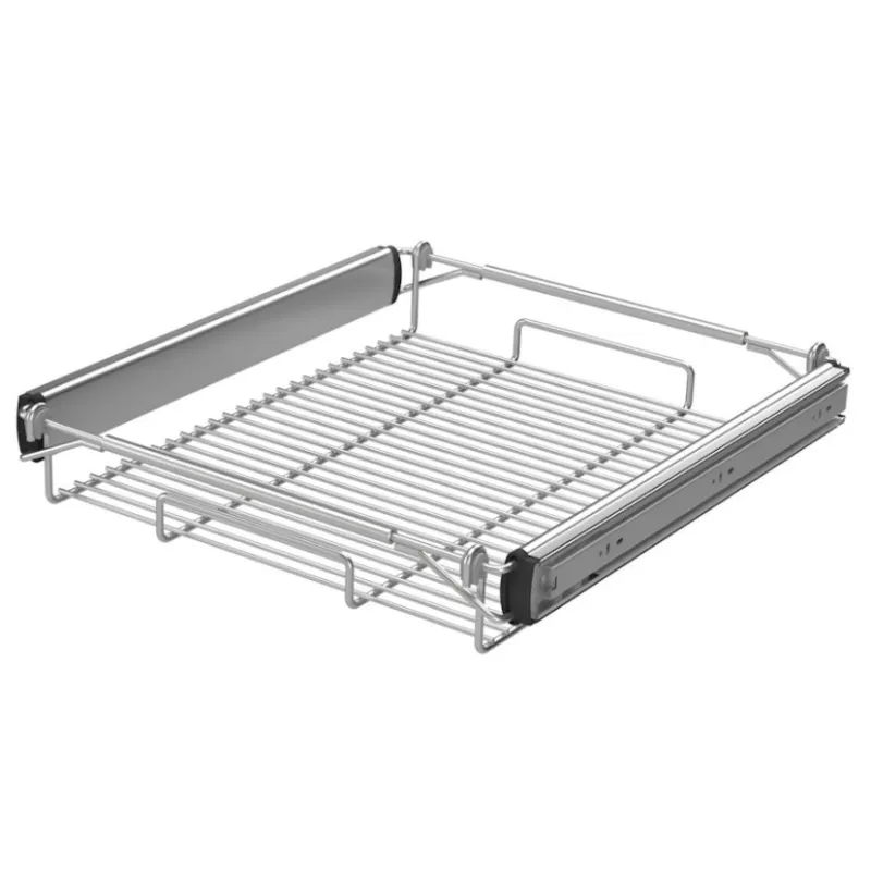 Izvlačna košara YANA 88 mm Srebrna / Ležajni vodilice s ublaživačem
