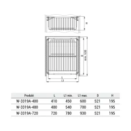 Izvlačna košara za cipele YANA Antracit / Ležajni vodilice s ublaživačem