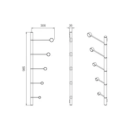Dizajnerska zidna vješalica YOKO / Bijela mat