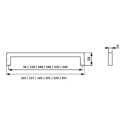 Ručka MADEIRA / Nehrđajući čelik