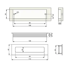 Ugradbena ručka BRONX / Crna mat