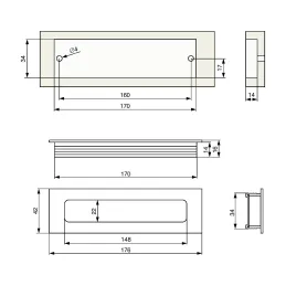 Ručka za utore BRONX / Nehrđajući čelik