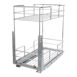 Izvlačna dvostruka košara s ublaživačem ALADO / Sjajni krom