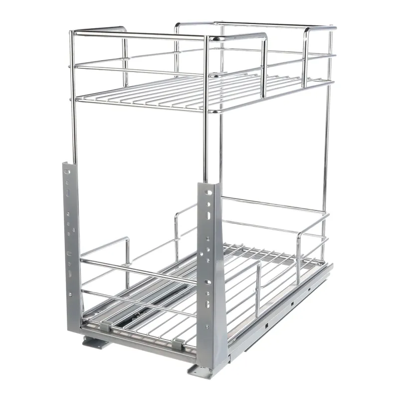 Izvlačna dvostruka košara s ublaživačem ALADO / Sjajni krom