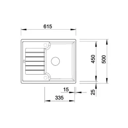 Kamené sudoper Blanco ZIA 40 S / Bijela soft