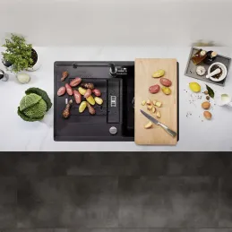 Kamniti sudoper Blanco ZIA 45 S / Crna