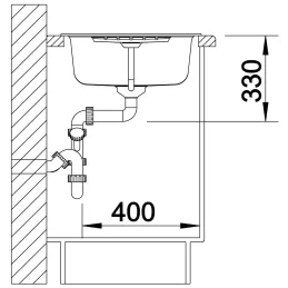 Kamniti sudoper Blanco ZIA 45 S / Crna