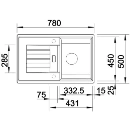 Kameninijski sudoper Blanco ZIA 45 S / Siva vulkan