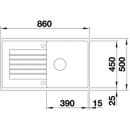 Kameninijski sudoper Blanco ZIA 5 S / Bijela soft