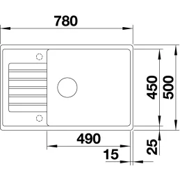 Kameninovski sudoper Blanco ZIA XL 6 S Compact / Siva vulkan