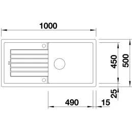 Kameninijski sudoper Blanco ZIA XL 6 S / Crna